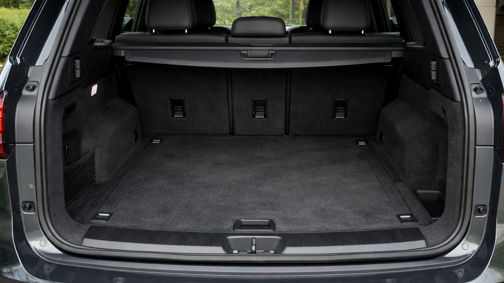 Open boot of a luxury SUV with space for wedding luggage