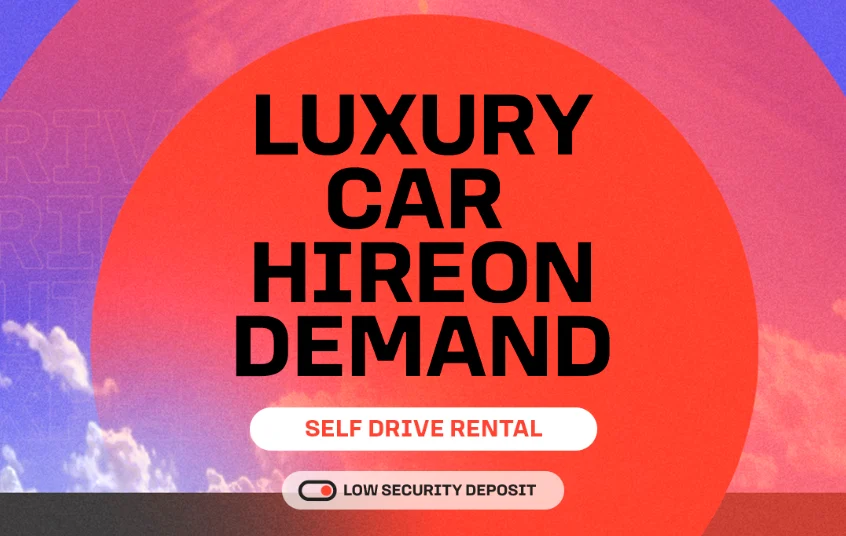 Luxury car hire on demand, self-drive rental banner, Drive Tribe Sydney