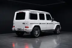 Mercedes-AMG G63 White, studio, rear three quarter