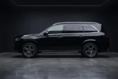 mercedes benz gls 450 2022 black, studio, side profile